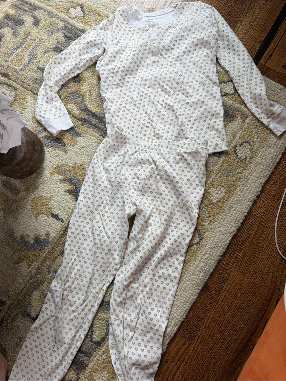 Roller rabbit Kids size 12 Pajama Set with Yellow Heart Print